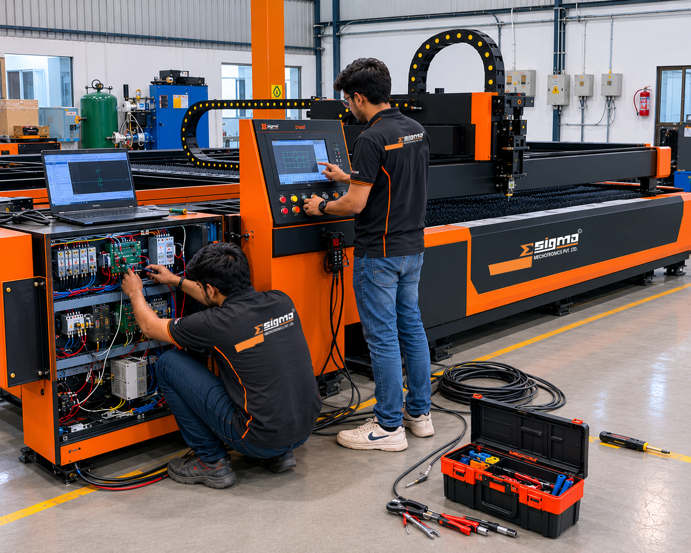 Sigma Engineer Commissioning a Machine