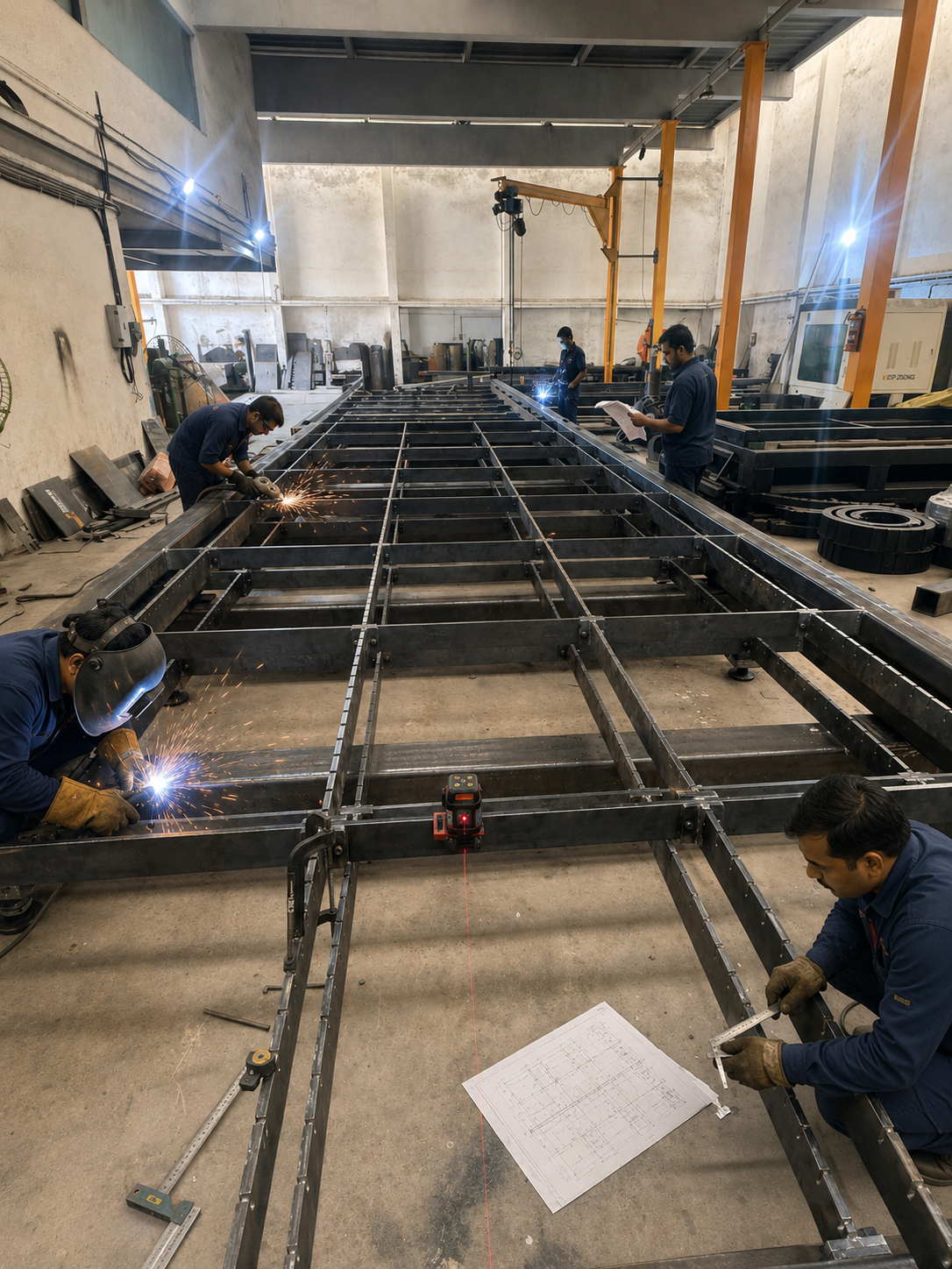 Fiber laser cutting machine cutting mild steel sheet at Sigma Laser India