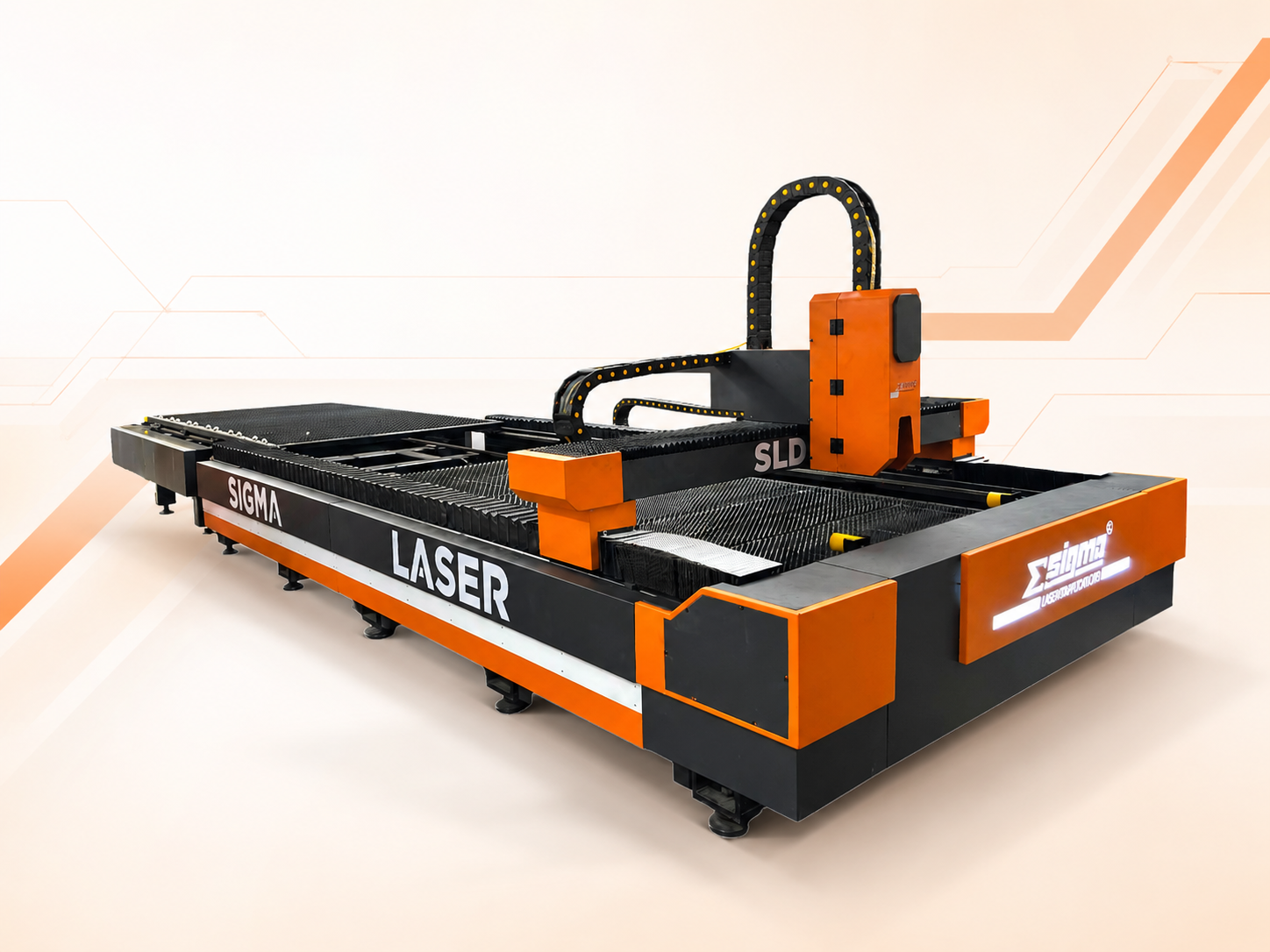 Fiber laser cutting machine cutting mild steel sheet at Sigma Laser India