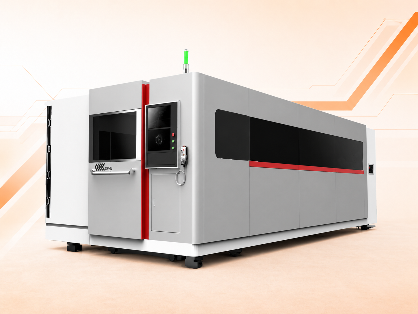 Fiber laser cutting machine cutting mild steel sheet at Sigma Laser India
